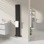 Black Designer Wall-Mounted Towel Holder for Steel & Electric Radiators - 320mm