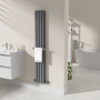 Anthracite Designer Wall-Mounted Towel Holder for Steel & Electric Radiators - 320mm