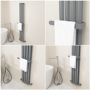 Anthracite Designer Wall-Mounted Towel Holder for Steel & Electric Radiators - 320mm