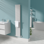 White Designer Wall-Mounted Towel Holder for Steel & Electric Radiators - 320mm