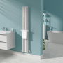 White Designer Wall-Mounted Towel Holder for Steel & Electric Radiators - 320mm