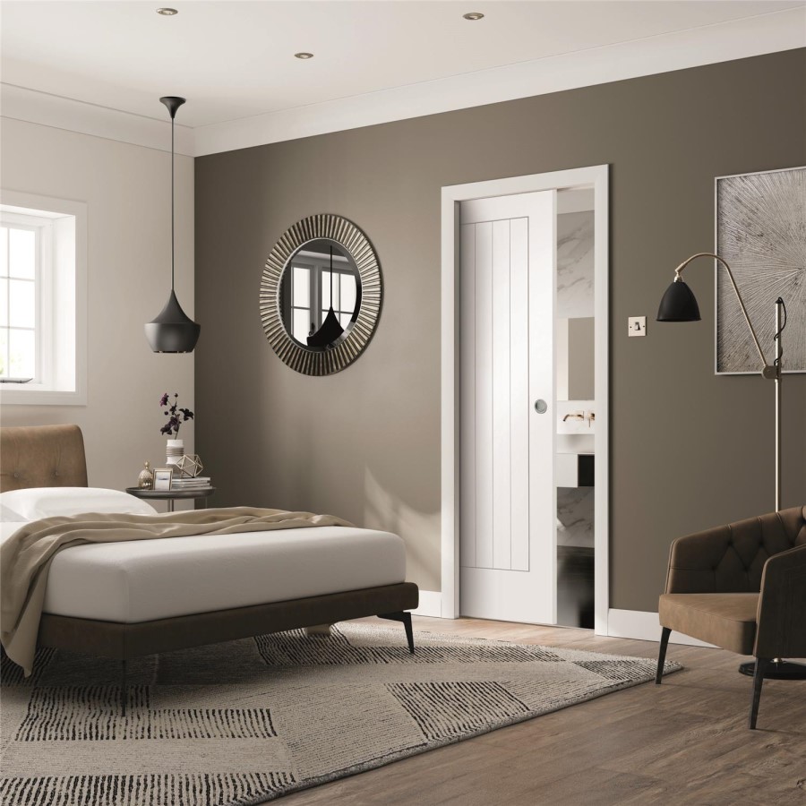 Internal White Primed Cottage FD30 Fire Door - 1981 x 762 x 44mm - Suffolk - XL Joinery