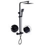 Black Thermostatic Bar Mixer Shower Set with Slide Rail Kit & Hand Shower - Zana