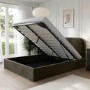 Khaki Green Velvet Upholstered King Size Ottoman Bed with Curved Headboard - Zara