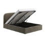 Khaki Green Velvet Upholstered King Size Ottoman Bed with Curved Headboard - Zara