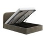 Khaki Green Velvet Upholstered Small Double Ottoman Bed with Curved Headboard - Zara