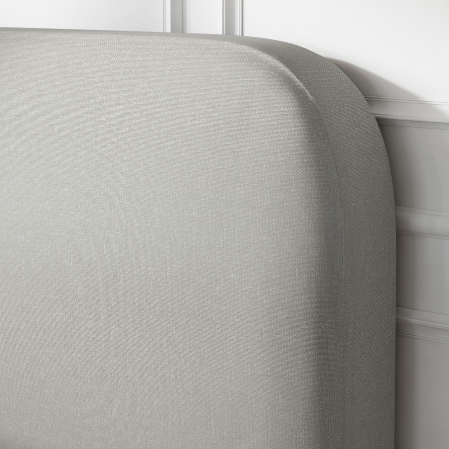 Grey Upholstered Double Ottoman Bed with Curved Headboard - Zara