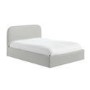 Grey Upholstered Double Ottoman Bed with Curved Headboard - Zara