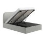 Grey Upholstered Small Double Ottoman Bed with Curved Headboard - Zara