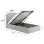 Grey Upholstered Single Ottoman Bed with Curved Headboard - Zara