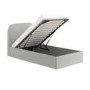 Grey Upholstered Single Ottoman Bed with Curved Headboard - Zara
