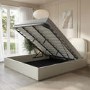 Cream Upholstered Super King Ottoman Bed with Curved Headboard - Zara