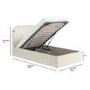 Cream Upholstered Single Ottoman Bed with Curved Headboard - Zara