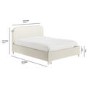 Cream Upholstered King Size Bed Frame with Curved Headboard - Zara