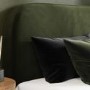 Green Upholstered Double Ottoman Bed with Curved Headboard - Zara
