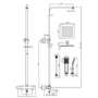 Brushed Brass Square Thermostatic Bar Bath Mixer Shower Set with Bath Filler Spout Slide Rail Kit & Hand Shower - Zana