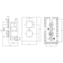 Brushed Brass 1 Outlet Concealed Thermostatic Shower Valve with Dual Control - Zana