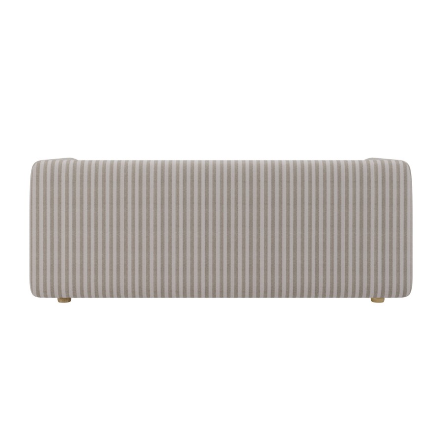 Beige Chenille Striped 3 Seater Sofa - Zeke