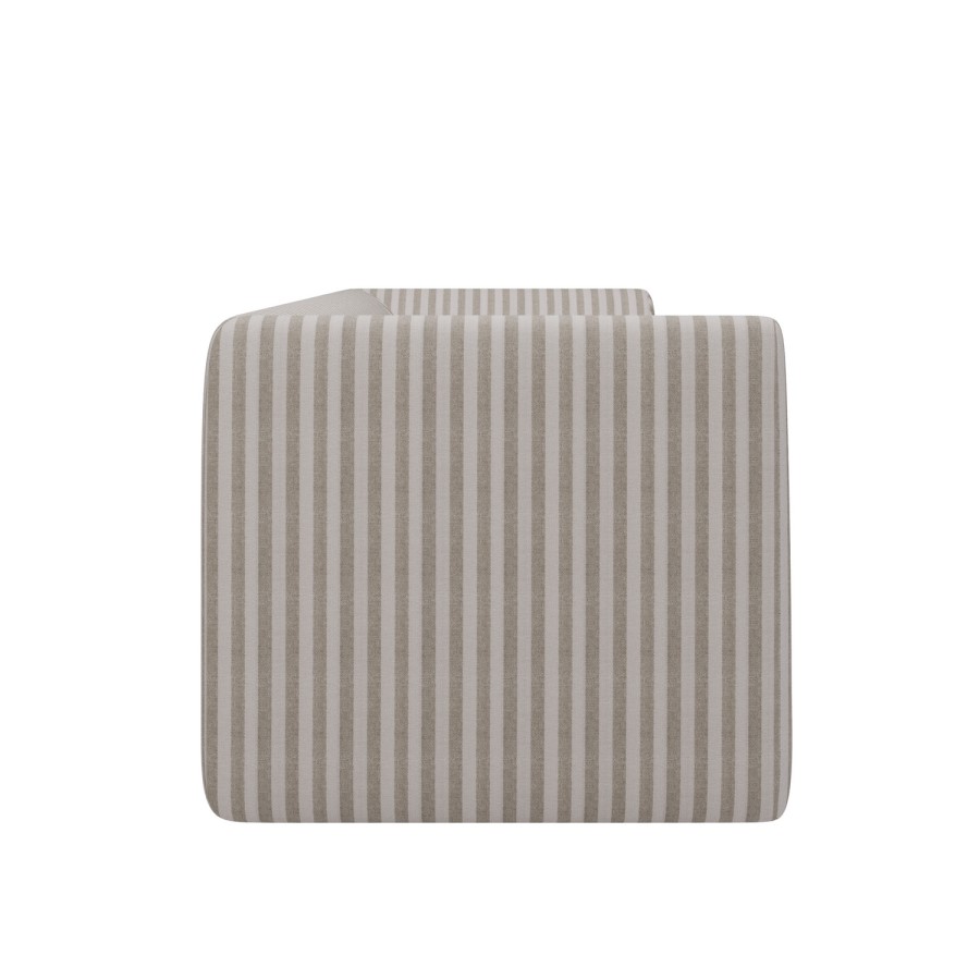 Beige Chenille Striped 3 Seater Sofa - Zeke