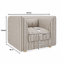 Beige Chenille Striped Armchair - Zeke