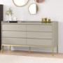 ONLY OPENED - Taupe Wide 6 Drawer Chest of Drawers - Zion