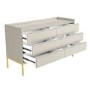 ONLY OPENED - Taupe Wide 6 Drawer Chest of Drawers - Zion
