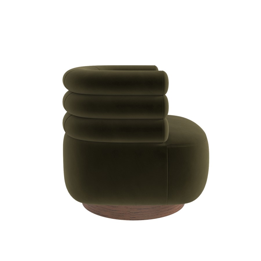 Green Velvet Modern Swivel Accent Chair - Zora