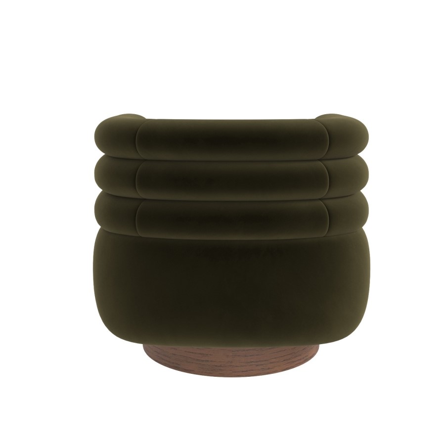 Green Velvet Modern Swivel Accent Chair - Zora