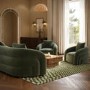 Modern Green Velvet Armchair with Cushion - Zuri