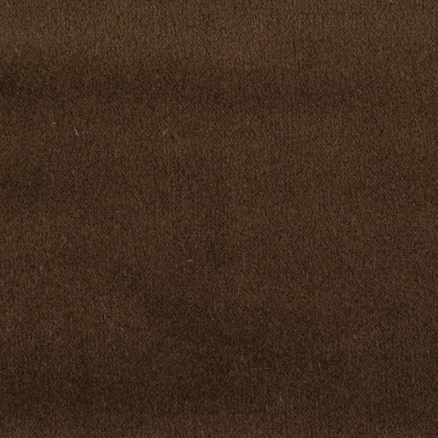 Brown Velvet Right Hand Facing 4 Seater Curved Corner Sofa - Zuri