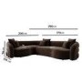 ALMOST PERFECT - Brown Velvet Left Hand Facing 4 Seater Curved Corner Sofa - Zuri