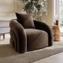 Modern Brown Velvet Armchair with Cushion - Zuri