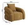 Modern Caramel Brown Chenille Armchair with Cushion - Zuri