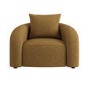 Modern Caramel Brown Chenille Armchair with Cushion - Zuri