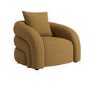 Modern Caramel Brown Chenille Armchair with Cushion - Zuri
