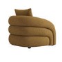 Modern Caramel Brown Chenille Armchair with Cushion - Zuri