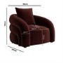 Modern Deep Red Velvet Armchair with Cushion - Zuri