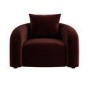Modern Deep Red Velvet Armchair with Cushion - Zuri