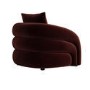 Modern Deep Red Velvet Armchair with Cushion - Zuri