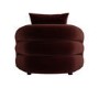 Modern Deep Red Velvet Armchair with Cushion - Zuri