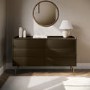 Wide Khaki Green Modern 6 Drawer Chest of Drawers - Zane