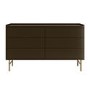 Wide Khaki Green Modern 6 Drawer Chest of Drawers - Zane