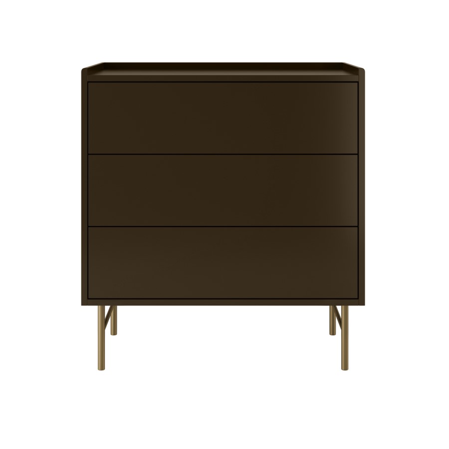 Khaki Green Modern 3 Drawer Chest of Drawers - Zane 