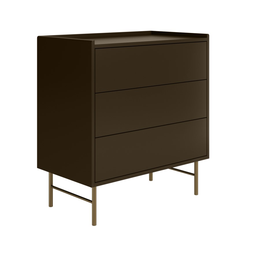 Khaki Green Modern 3 Drawer Chest of Drawers - Zane 