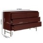 Wide Burgundy Modern 6 Drawer Chest of Drawers - Zane