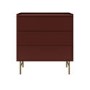 Burgundy Modern 3 Drawer Chest of Drawers - Zane 