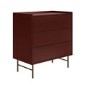 Burgundy Modern 3 Drawer Chest of Drawers - Zane 