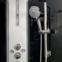 Vidalux Pure -1200x800mm Black Left-Hand Offset Quadrant Shower Cabin with Hydro Shower Set & Shower Tray