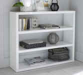 Wood bookcases.