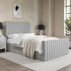 Grey Double Ottoman Beds